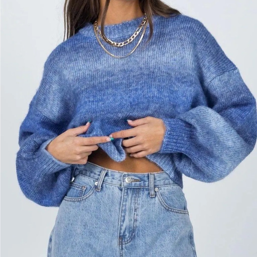 Blue Gradient Knit Sweater